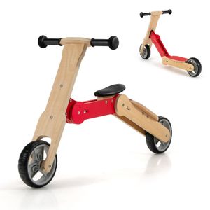 COSTWAY 2 in 1 umwandelbarer Kinderroller, Laufrad mit rutschfestem Lenker & abnehmbarem Sitz, Scooter für Kinder ab 3 Jahren