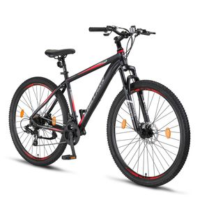 Chillaxx Bike Legend 24,26,27.5  und 29 Zoll Mountainbike MTB Fahrrad für Jungen, Mädchen, Herren und Damen - 21 Gang-Schaltung - Herrenrad-Damenrad-MTB-ALU, Farbe:Schwarz-Rot Disc-Bremse, Größe:27.5 Zoll