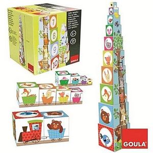 Jumbo Spiele - GOULA Stapelturm Wald, 10teilig Holzspielzeug für Kleinkinder, Ab 1 Jahr