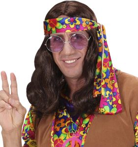 70er Herren Perücke "Hippie Dude" (braun)