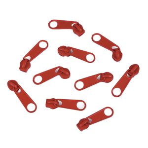 10 Schieber Reißverschluss Zipper für Endlosreißverschluss 3mm, mehr als 70 Farben, Farbe:ziegelrot