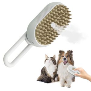 Steamy Cat Brush, 3 in 1 Steamy Cat Brush, Katzenbürste mit Dampf, Multifunctional Tierhaarentferner Für Massage, Pflege, Weiß