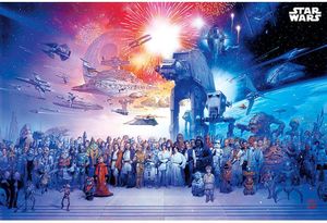 Star Wars - Poster, Universum TA7649 (Einheitsgröße) (Blau/Rot)
