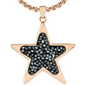 s.Oliver SOAKT/161 Dámsky náhrdelník s hviezdou z nehrdzavejúcej ocele s ružovými zirkónmi 75 cm