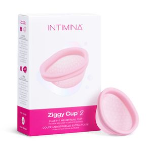Intimina Ziggy Cup 2 – Ultradünne, flache, wiederverwendbare Menstruationstasse der neuen Generation (Größe A)