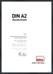 DEHA Aluminium Bilderrahmen Tribeca, 42x59,4 cm (A2), Struktur Schwarz Matt