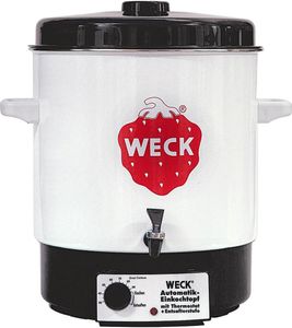 WECK dzbanek konserwujący 29 l Ø35 cm emaliowany na biało bez zegara z kranem spustowym
