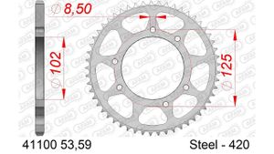 AFAM Kettenrad 41100-53 hinten Stahl