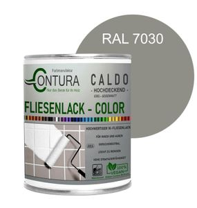 Fliesenlack 750ml. Fliesenfarbe 20 Farben Lack Fliesen Wand Boden Bad Küche - RAL 7030 Steingrau