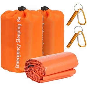Notfall-Schlafsack, Packung mit 2 leichten, wasserdichten Überlebenssäcken, thermischen Notfalldecken