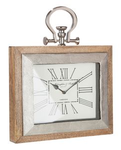 Gilde Holz Uhr "Empire" (BxHxT) 8 x 39 x 30 cm Mangoholz, Metall, für eine AA Batterie