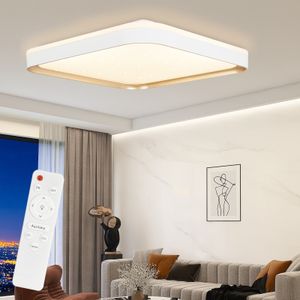ZMH LED Deckenleuchte Wohnzimmer Weiß dimmbar mit Fernbedienung  44W Eckig 40cm  Memoryfunktion Deckenbeleuchtung für  Küche Schlafzimmer Flur Esszimer