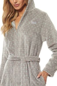 Dámský župan 9156 ZPPR - dlouhý - na zip Sivo-mätová M