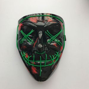 LED Purge Masken Schwarz verschiedene Farben Horror Masken Grün