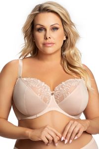 Gorsenia dame soft bh dessous stickerei gemustert regulierbar träger k698 vera, beige, 75m