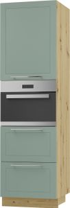 Backofenschrank Kvantum Q-D14/RU/2M/356 Teilauszug 60cm Korpus- & Frontfarbe wählbar,mint matt,eiche artisan