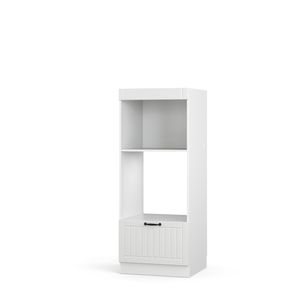 Livinity® Mikrowellenschrank Fame-Line, 60 cm offen, Weiß Landhaus/Weiß