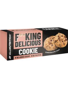 ALLNUTRITION F**king Delicious Cookie 128 g - 150 g * Schokoladenstückchen / Energieriegel / Unwiderstehlich leckere Kekse ohne Zuckerzusatz und Palmöl
