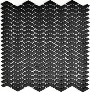 Mosani MOS140-HB31B_f, Mosaik, Glas, Schwarz, Indoor, Rechteck, 290 mm