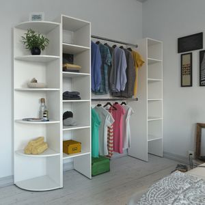 Livinity® Kleiderschrank Visit, 140 x 190 cm, Weiß