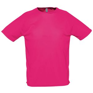 SOLS Herren Sporty Performance T-Shirt, Kurzarm, Rundhals PC303 (M) (Neonpink)