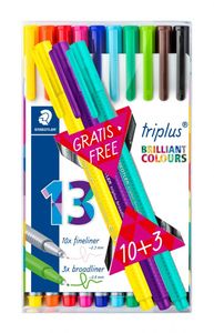 Cienkopis Staedtler triplus trójkątny grubość 0.3 mm, 13 kolorów