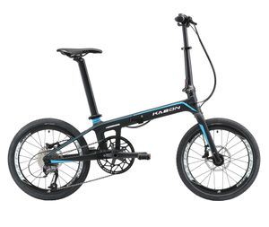KABON City Faltrad Carbon Shimano Altus 9S 20 Zoll Schwarz Blau