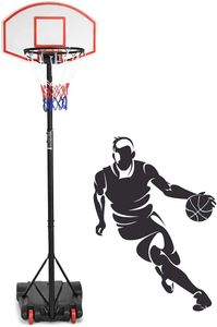 Basketballkorb mit Ständer höhenverstellbar, Basketballständer Kinder & Erwachsene, Basketballanlage Basketball Korbanlage für Indoor und Outdoor