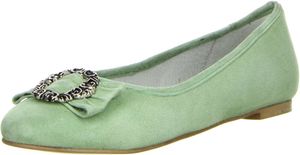 Vista Damen Trachtenschuhe Almhaferl Ballerinas grün, Größe:38, Farbe:Grün