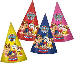 TIB Heyne 6 Partyhüte * PAW PATROL * für Kindergeburtstag und Mottoparty | mit Gummizug | Deko Kinder Geburtstag Party Hut Hüte Cones Verkleidung