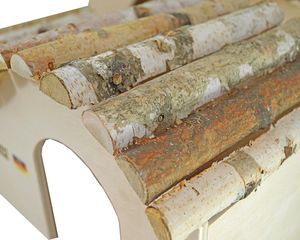 Elmato 10391 Naturwellenhaus mit Naturstäbe, Meerschweinchen, 45 x 21 x 22 cm