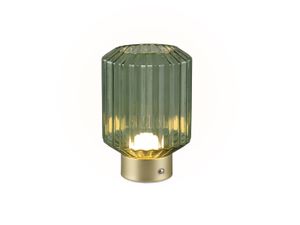 Stolná lampa mosadzné sklo zelená USB zabudovaná LED Lord RL