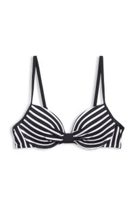 Esprit Gestreiftes Bikinitop mit wattierten Bügel-Cups, black