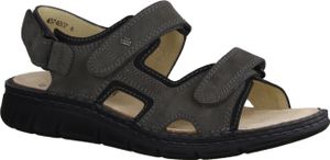 Finn Comfort Wanaka-S Herrensandale 81540-901775, Impala/ Buggy (Nubukleder), Grau/ Schwarz, Klettverschluss 45
