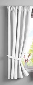 Vorhang Blickdicht »NewYork« verdeckte Schlaufen Weiß HxB 160x140 cm 1er-Pack Thermo-Gardine Verdunkelungsvorhang Blackout  schalldämmend Kräuselband Raffhalter, 202020610