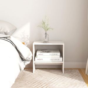 Beistelltisch modern - Schlafzimmer Nachttische im 2er Set - Weiß 40x30,5x40 cm Kiefer Massivholz Cloris