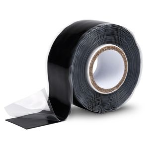 ABSINA selbstverschweißendes Isolierband 25 mm x 3 m schwarz - Silikonband, Dichtungsband, Reparaturband, Industrieband