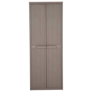 vidaXL Gartenschrank Braun 65x45x172 cm PP Holz-Optik