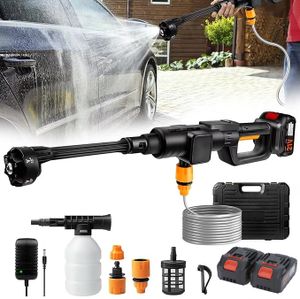 Auto Hochdruckreiniger, Tragbare Hochdruckauto-Waschmaschine, kabellose Druckwaschmaschine, 2 Batterie und 6-in-1-Düse für Autos/Zäune/Einfahrten Auto Hochdruckreiniger, Tragbare Hochdruckauto-Waschmaschine, kabellose Druckwaschmaschine, 2 Batterie und 6-in-1-Düse für Autos/Zäune/Einfahrten