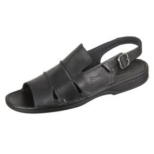 Sioux Venezuela Sandale, Herren, Schwarz, Leder, super Soft - Herrenschuhe Sandale / Pantolette, Schwarz, leder (kalbleder)