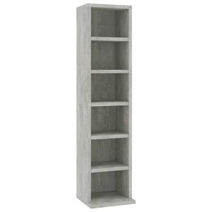 vidaXL CD-Schrank Betongrau 21x20x88 cm Holzwerkstoff