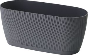 Słoik z tworzywa sztucznego, podłużny, z podstawą, 27 cm, antracyt, Mika 27 Eco