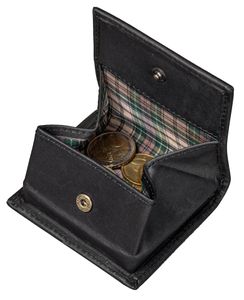 Benthill Leder Münzbörse - Wiener Schachtel aus echtem Leder - Minibörse mit Kleingeldschütte - Slim Wallet - Leder Minigeldbörse - Münzen Geldbörse