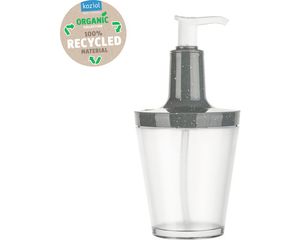 Koziol Seifenspender Flow, Lotionspender, Dosierspender, Organic Recycled, Recycled Ash Grey, 250 ml, 1406120