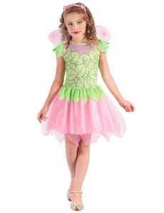Fee Kinder-Kostüm grün-rosa