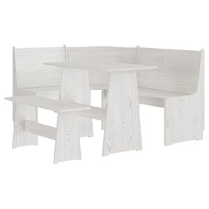 vidaXL 3-tlg. Eckbankgruppe REINE Weiß Massivholz Kiefer vidaXL 3-tlg. Eckbankgruppe REINE Weiß Massivholz Kiefer