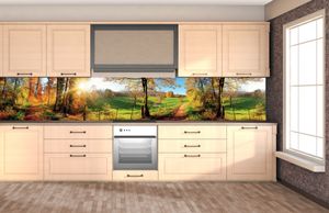 Küchenrückwand Folie selbstklebend WIESE 350 x 60 cm - Klebefolie - Dekofolie - Spritzschutz für Küche -