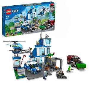 LEGO 60316 City Polizeistation mit Polizeiauto, Müllauto und Hubschrauber, Polizei-Spielzeug für Jungen und Mädchen ab 6 Jahren, Geschenk zu Weihnachten