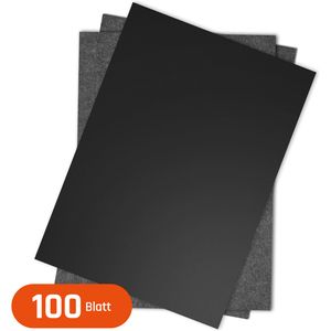 Kohlepapier für Hobby und Basteln - Durchschlagpapier - Graphitpapier - 100 Blatt A4 - Schwarz