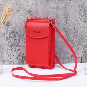 Lady Handytasche Mit Portemonnaie Damen Geldbörse Umhängetasche Handyfach Rot